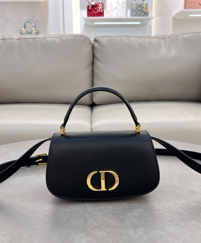Christian Dior Small 30 Montaigne Avenue Top Handle Bag Black